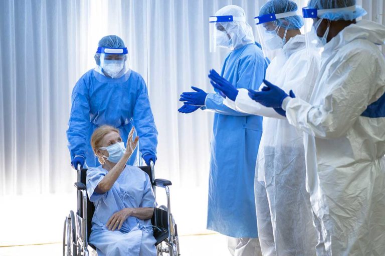 woman leaves recovery during covid-19