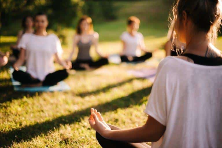 Outdoor yoga group - physical activity