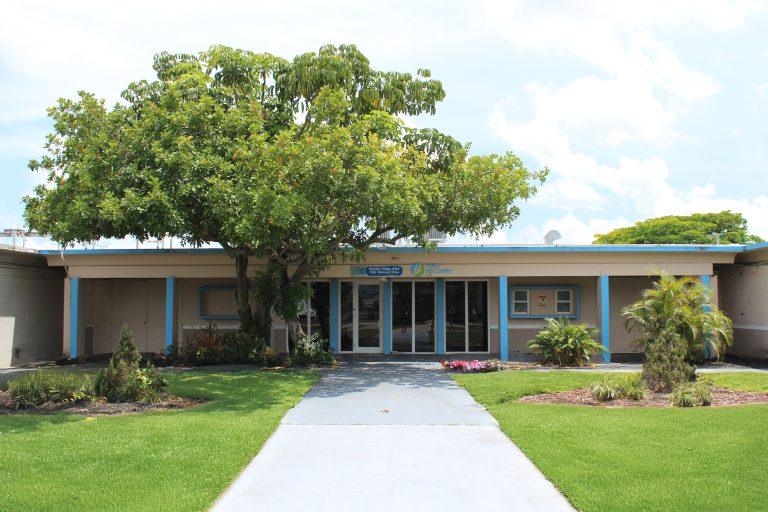 The entrance to the Pines Recovery Life campus in Pembroke Pines, Florida